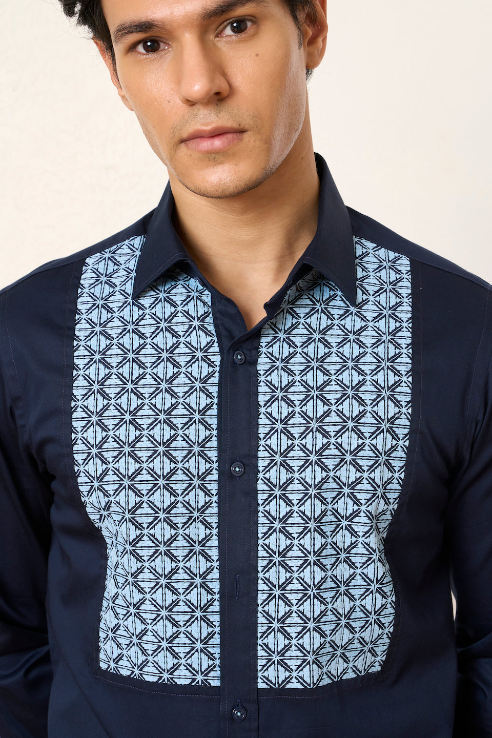 Gargee Designer's Blue Patch Work Shirt Gargee