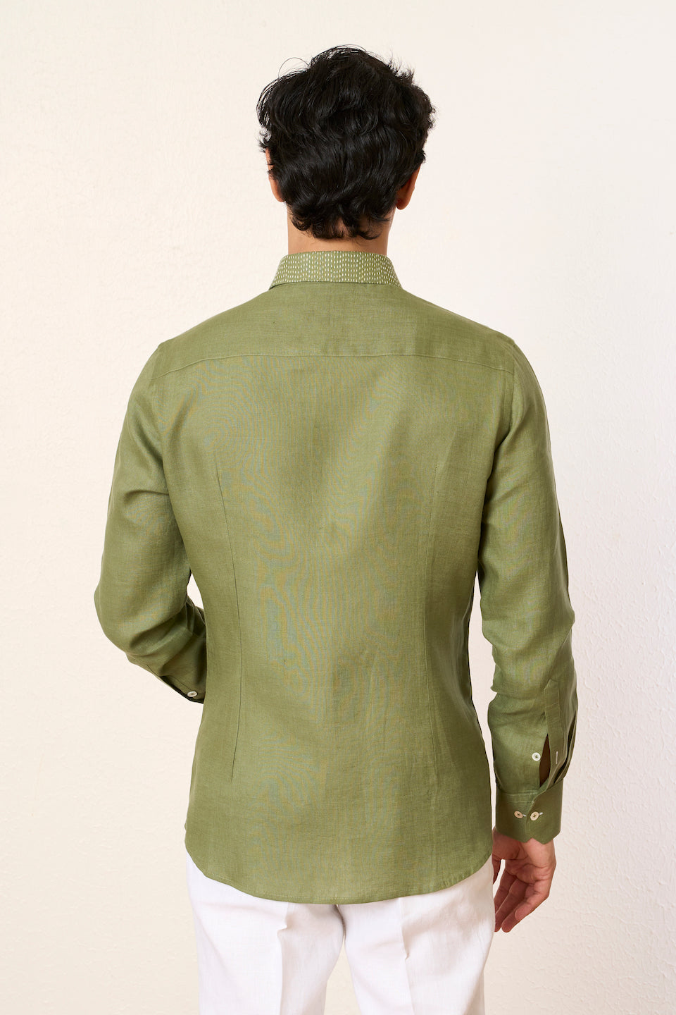 Gargee Designer's Green Kantha Classic Shirt Gargee