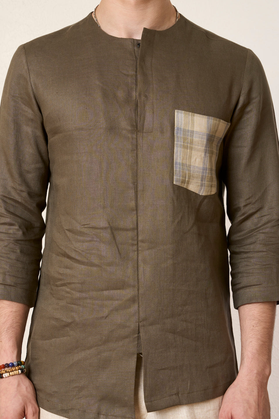 Gargee Designer's Olive Off-balance Kurta Shirt Gargee