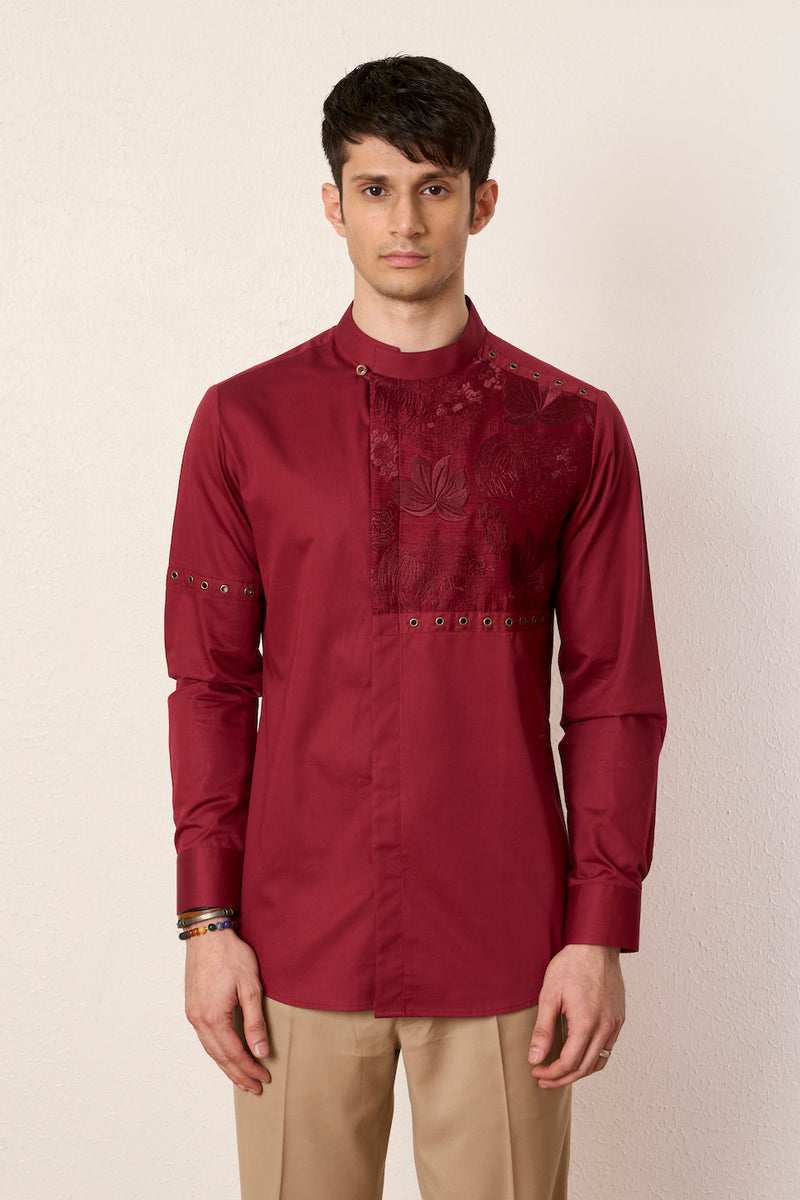 Gargee Designer's Textured Cherry Blossam Shirt Gargee