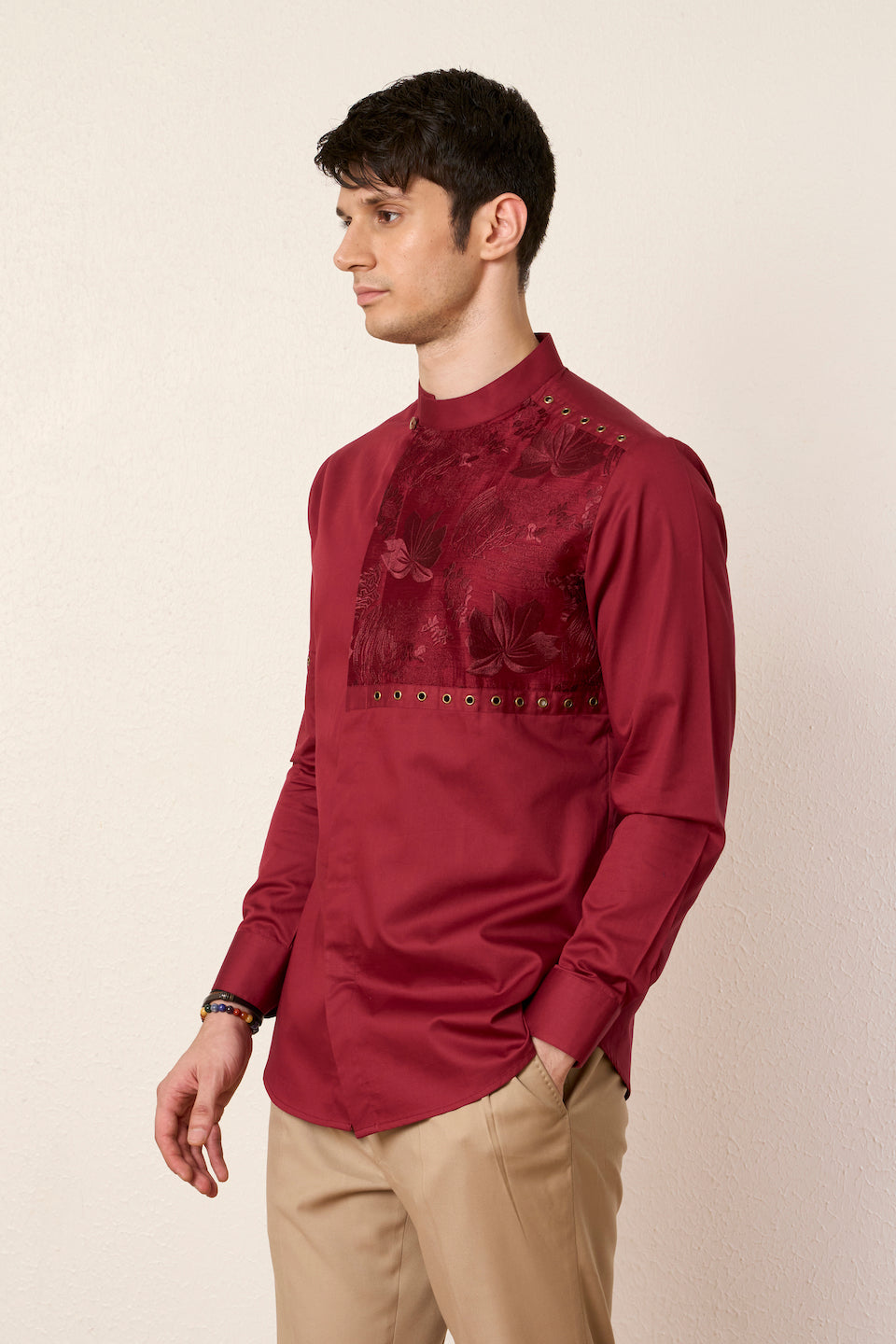 Gargee Designer's Textured Cherry Blossam Shirt Gargee