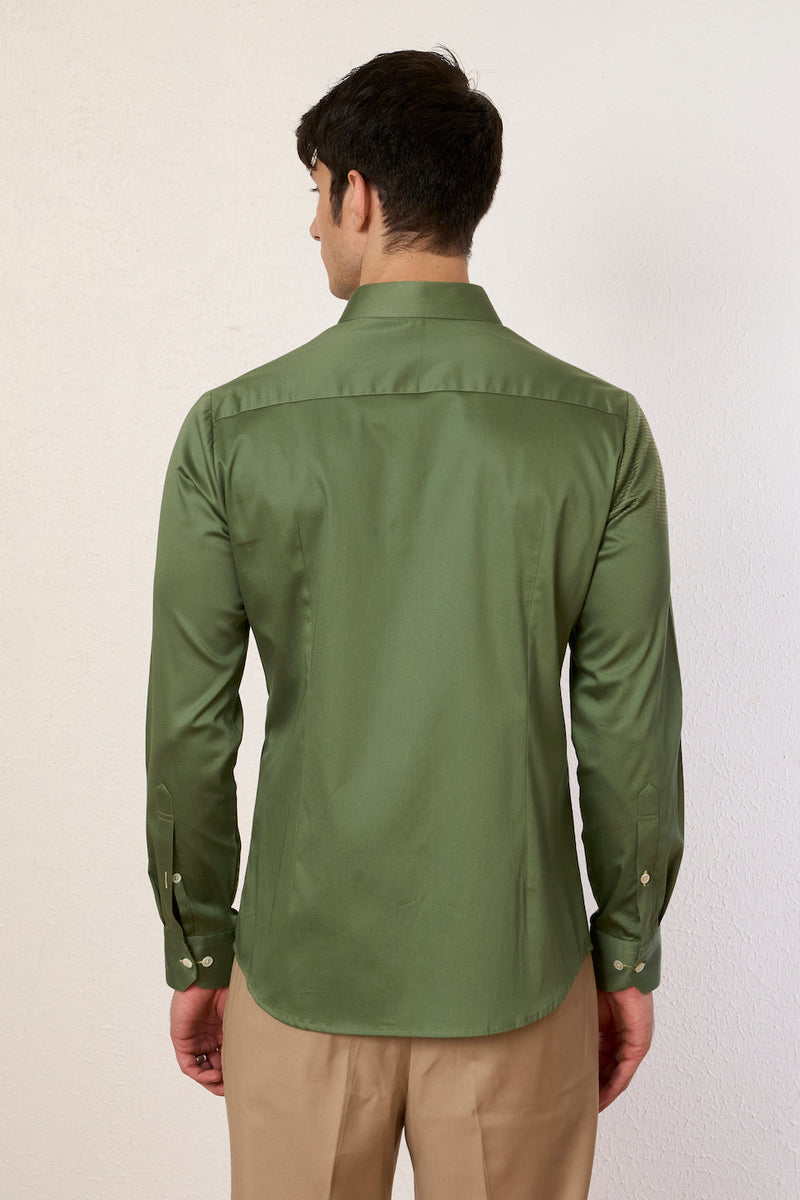 Gargee Designer's Green Satin Troop Shirt Gargee