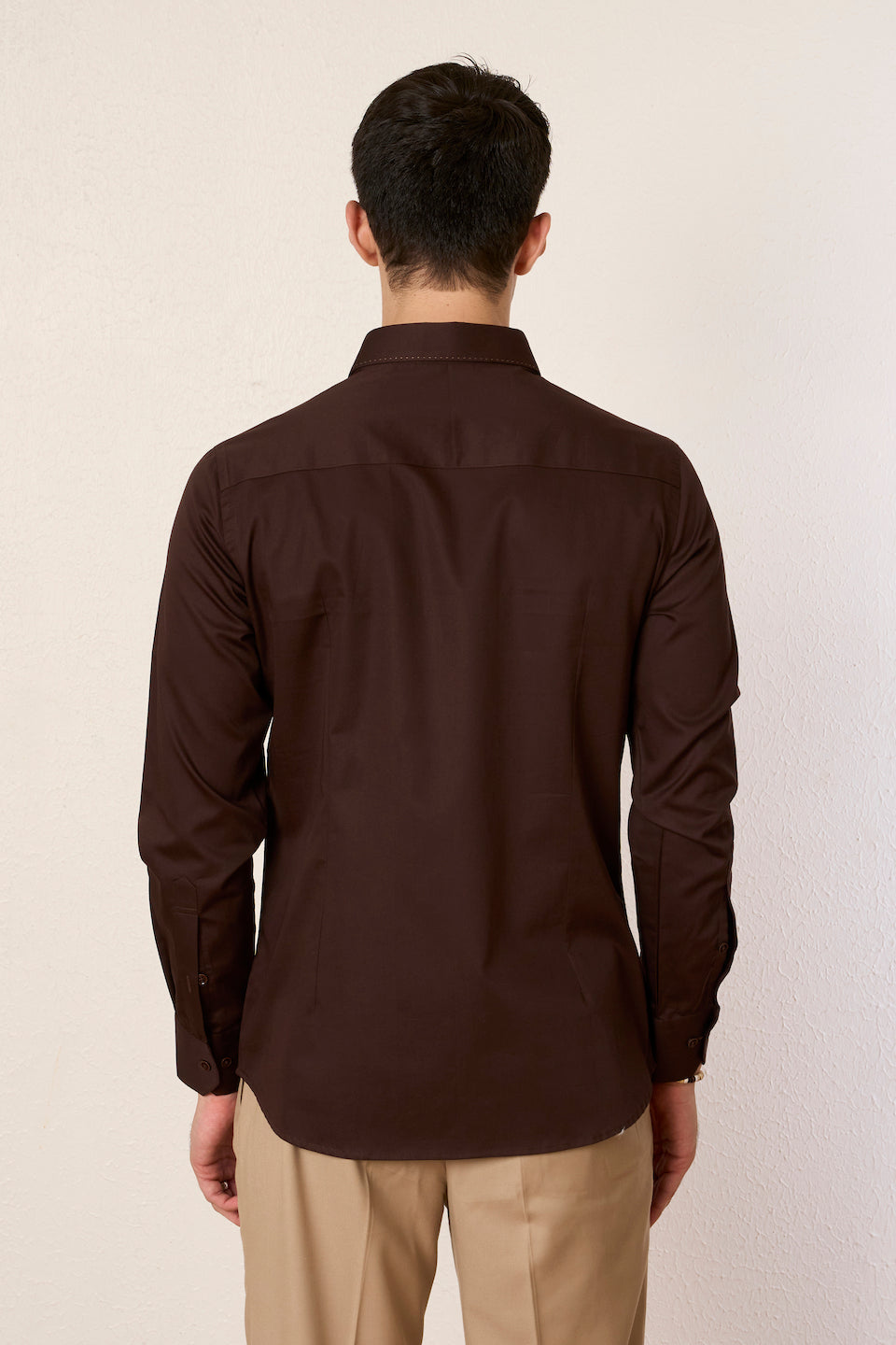 Gargee Designer's Brown Satin Infantry Shirt Gargee