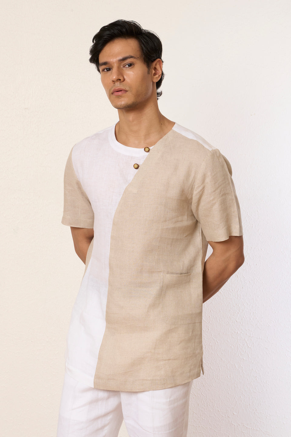 Gargee Designer's Natural Off-centre Kurta Shirt Gargee