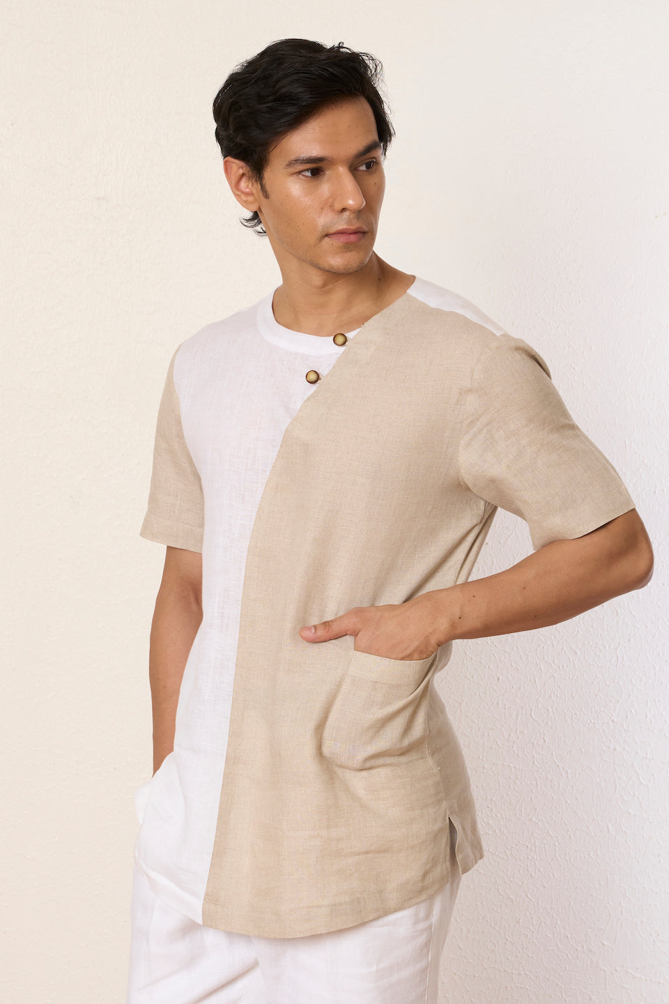 Gargee Designer's Natural Off-centre Kurta Shirt Gargee