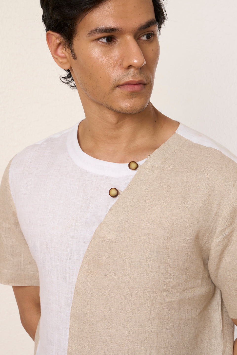 Gargee Designer's Natural Off-centre Kurta Shirt Gargee