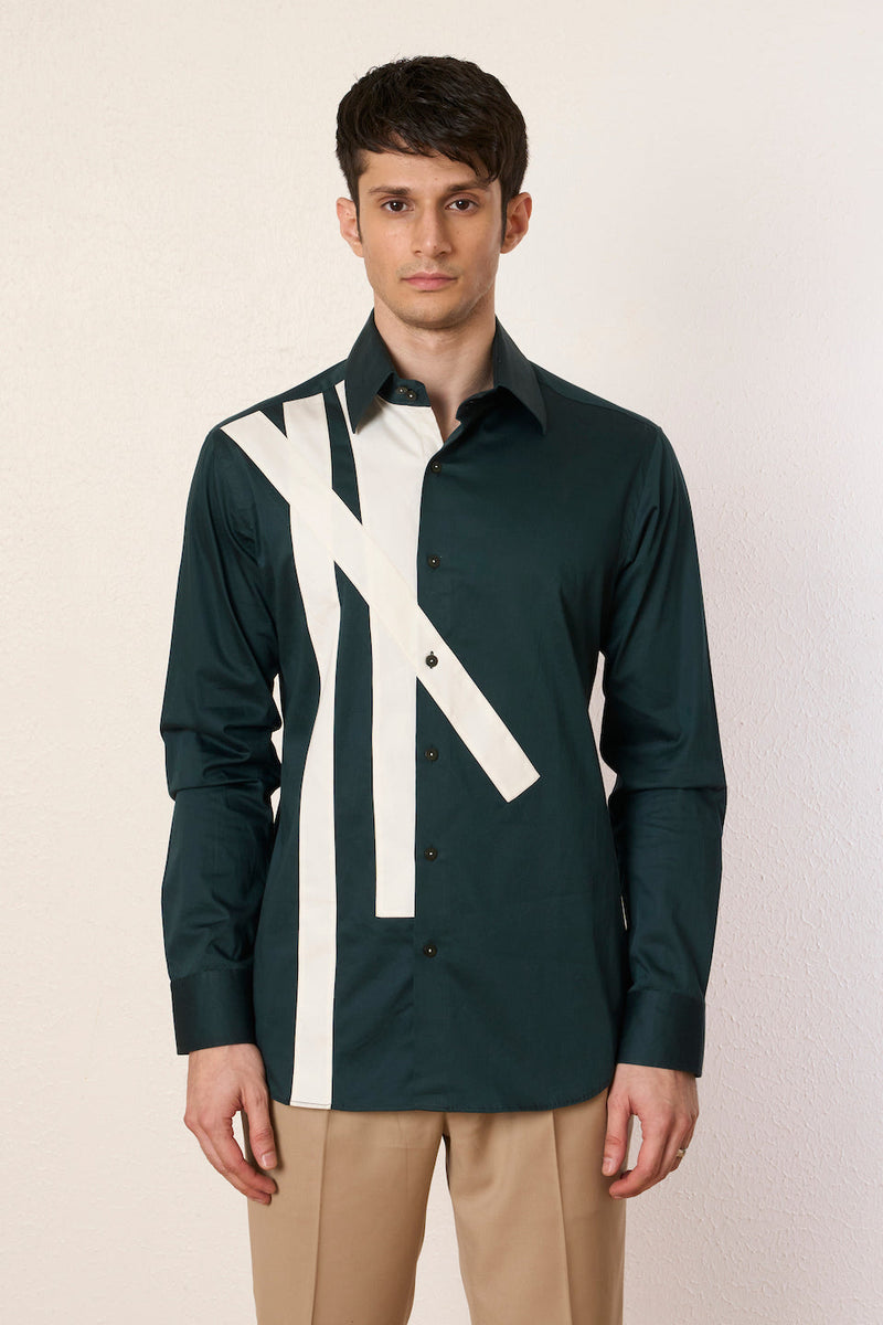 Gargee Designer's Emerald Cross Patch Shirt Gargee