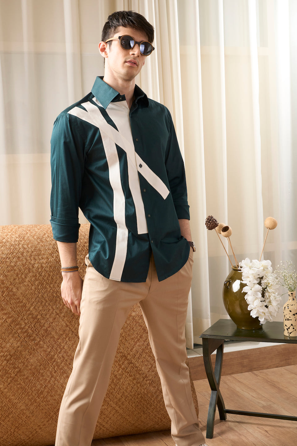 Gargee Designer's Emerald Cross Patch Shirt Gargee