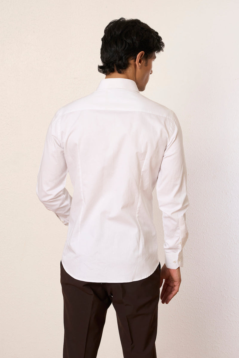 Gargee Designer's White Panelled Band Shirt Gargee