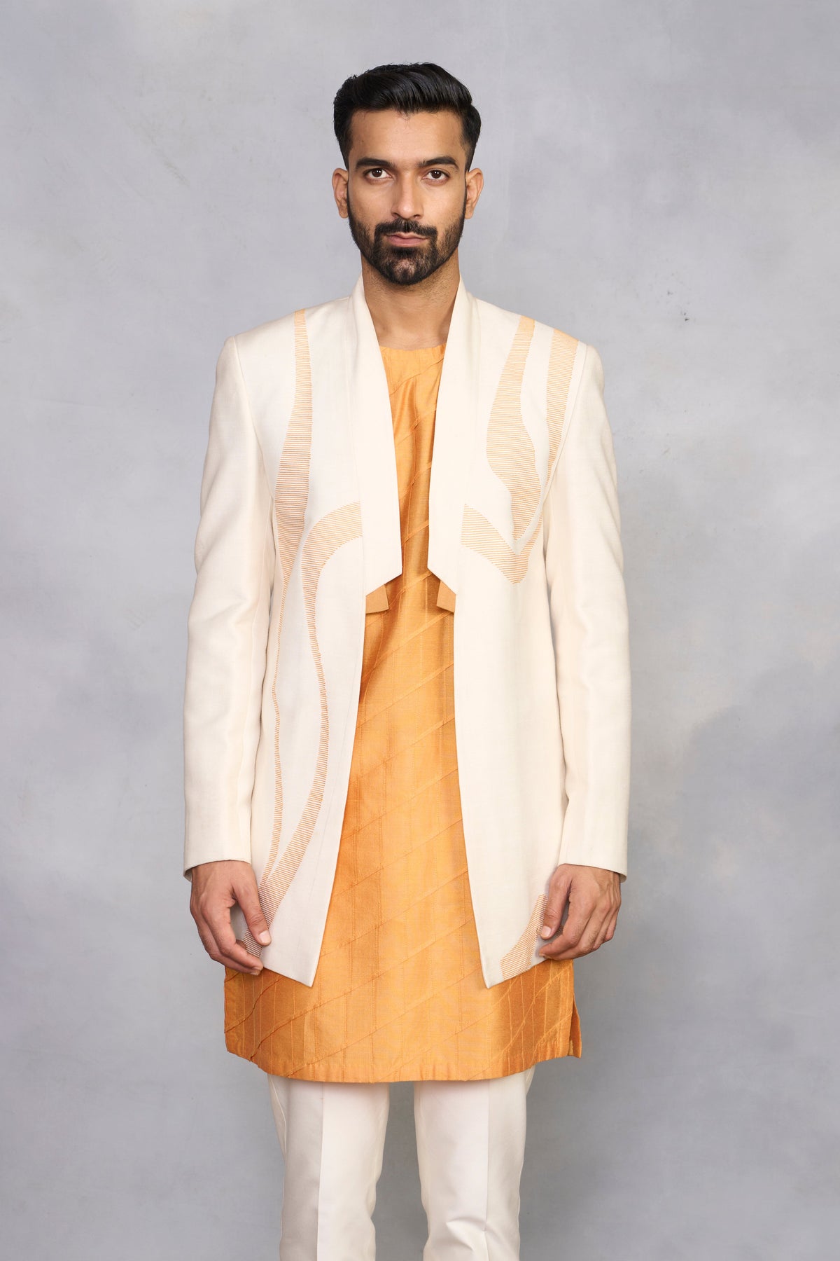 Gargee Designer's Nazara Turmeric Indowestern Set Gargee