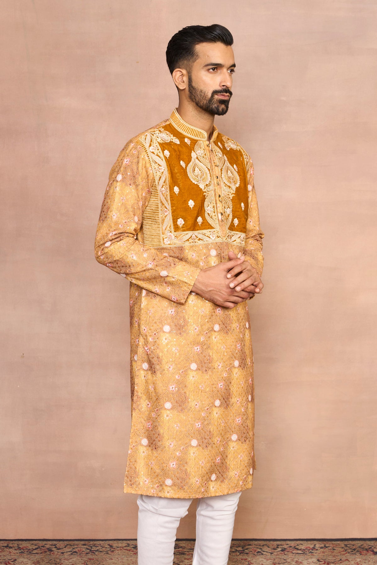 Gargee Designer's Parwaaz Mustard Kurta Set Gargee