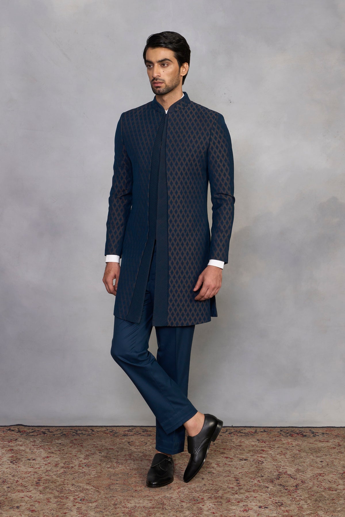 Gargee Designer's Gulbahar Teal Indowestern Set Gargee