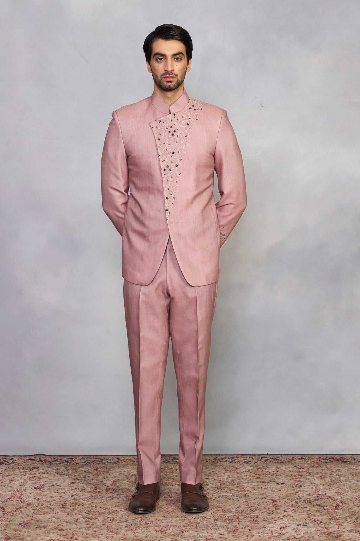 Gargee Designer's Gargee Designer's Gulzar Dusty Rose Jodhpuri Set Gargee