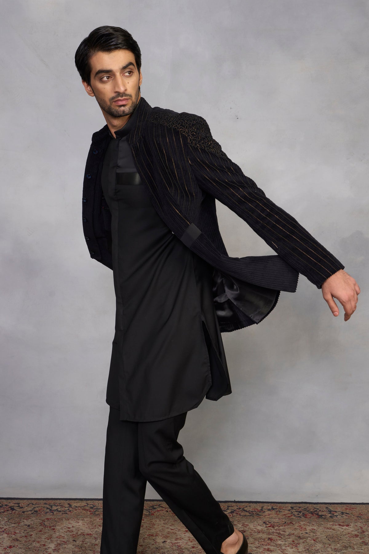 Gargee Designer's Suroor Black Jodhpuri Set Gargee