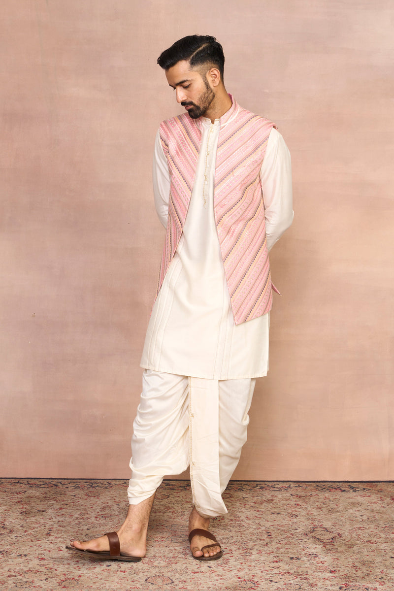 Gargee Designer's Safina Pink Bundi Dhoti Set Gargee Designer