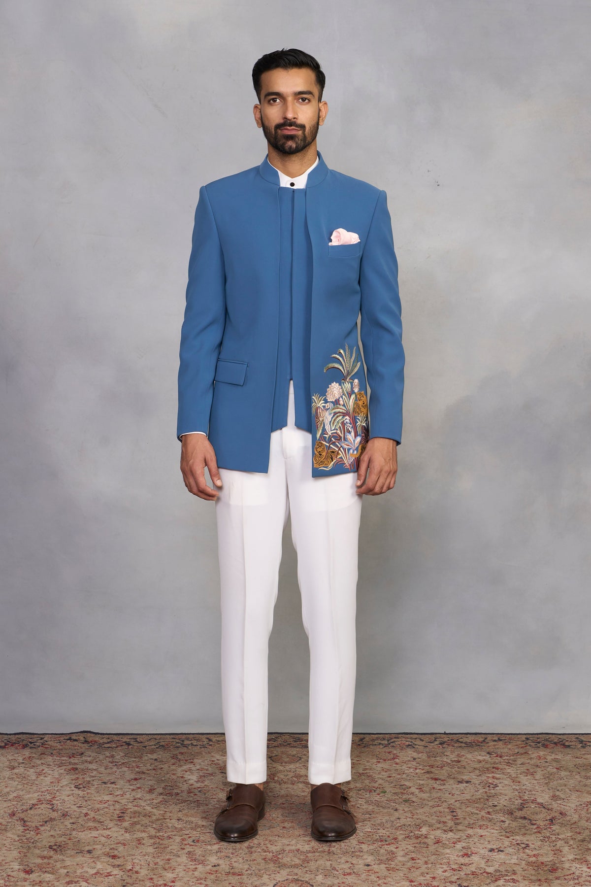 Gargee Designer's Rafiq Blue Jodhpuri Set Gargee