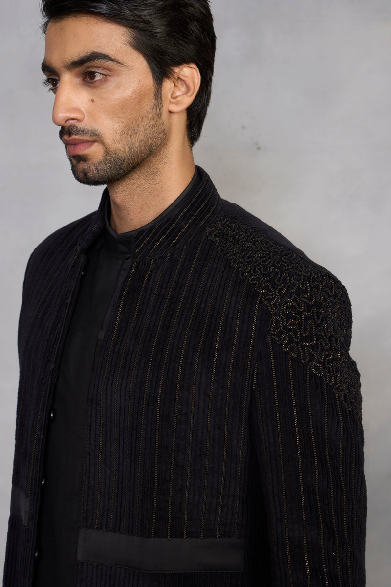 Gargee Designer's Suroor Black Jodhpuri Set Gargee