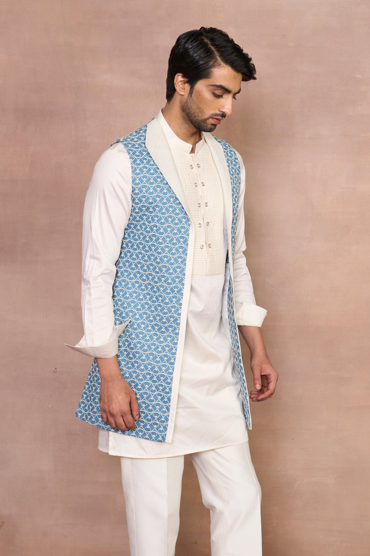 Gargee Designer's Mulaqat Aqua Shrug Set Gargee