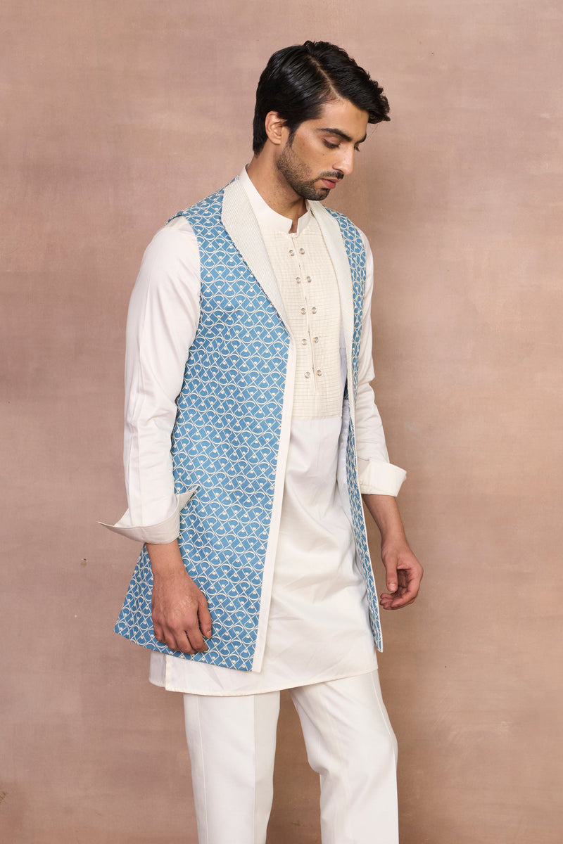 Gargee Designer's Mulaqat Aqua Shrug Set Gargee