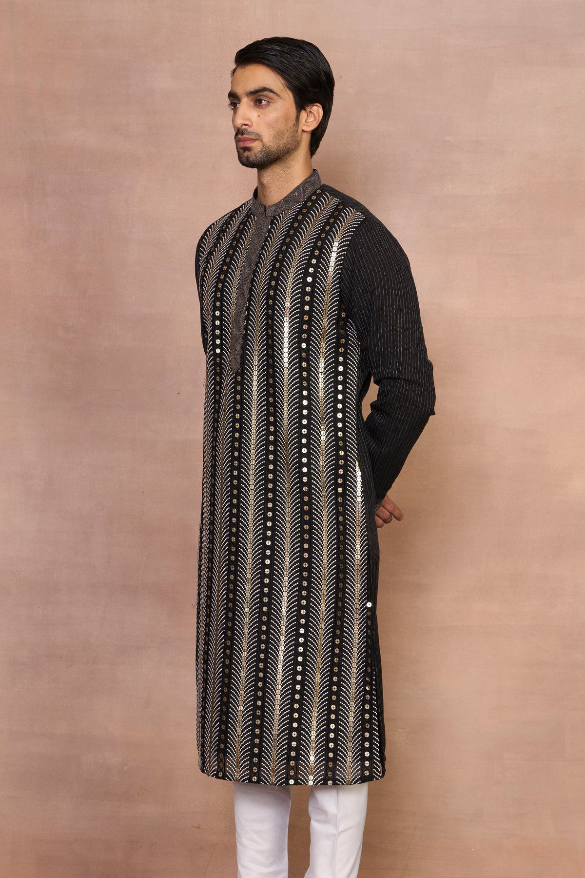 Gargee Designer's Gulistan Black Gold Kurta Set Gargee