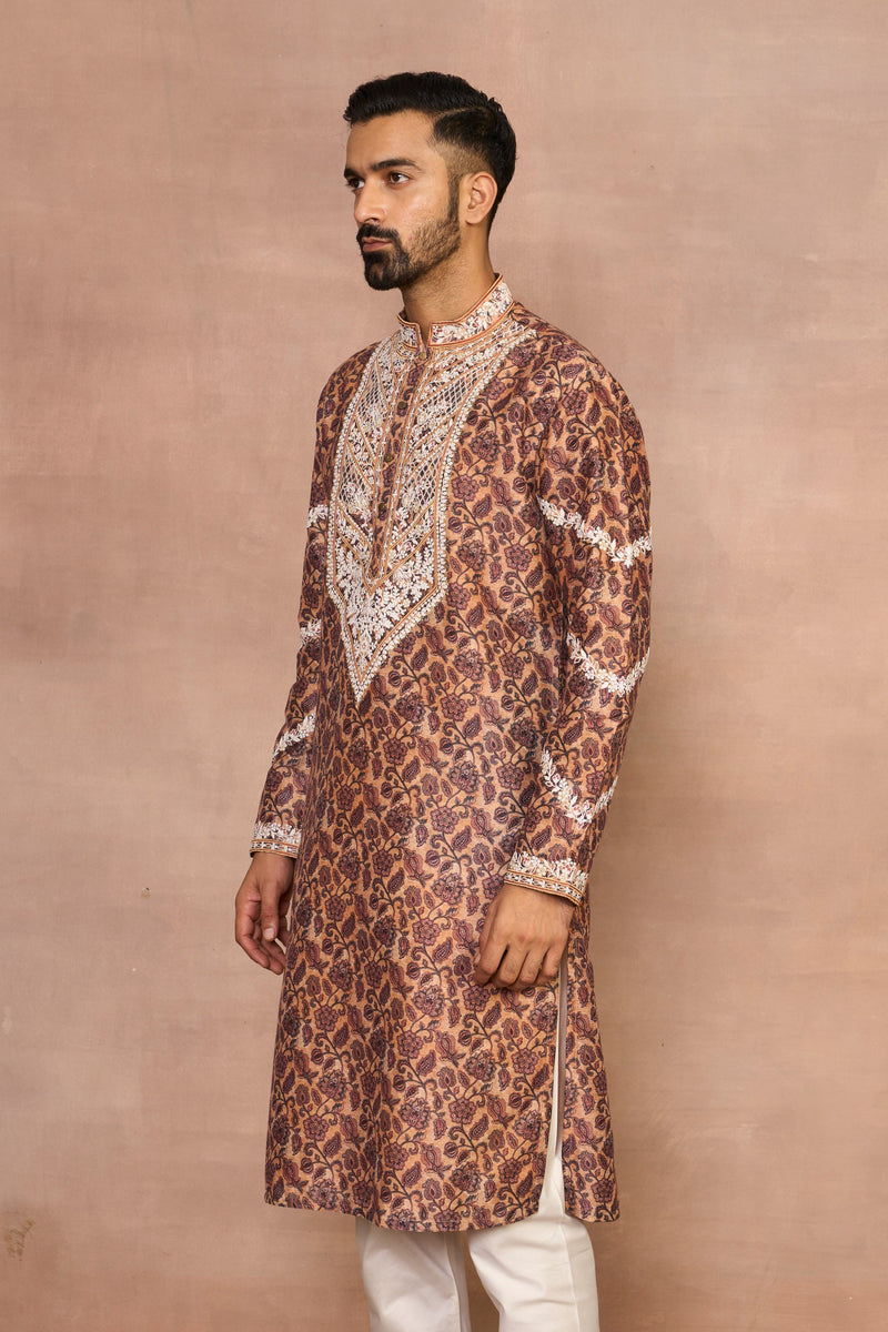 Gargee Designer's Rabaab Brown Kurta Set Gargee