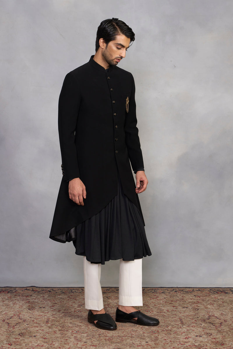 Gargee Designer's Taarif Black Indowestern Set Gargee