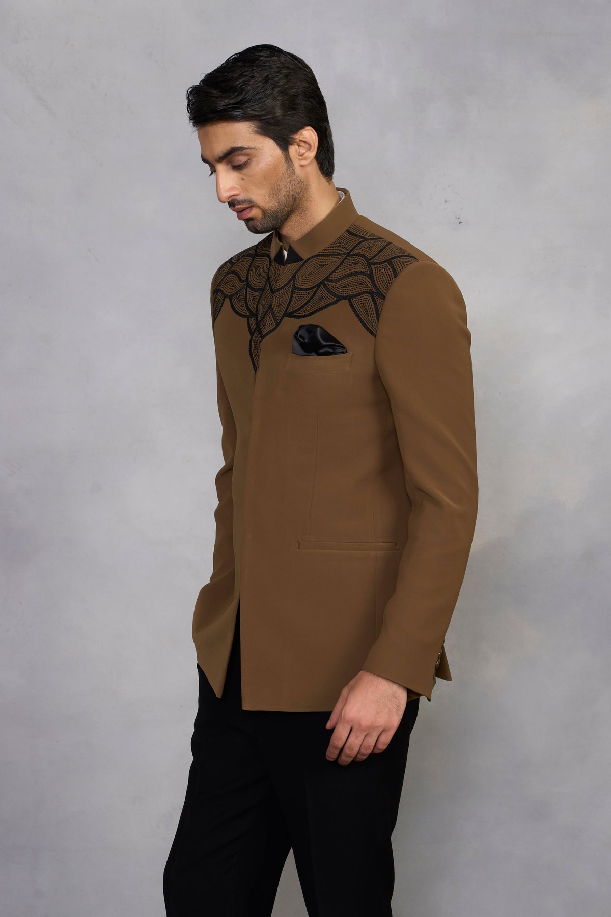 Gargee Designer's Parwaaz Hazelnut Jodhpuri Set Gargee