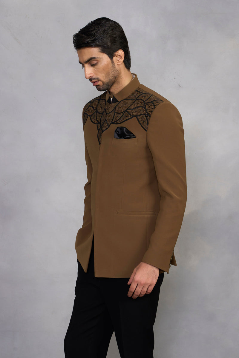 Gargee Designer's Parwaaz Hazelnut Jodhpuri Set Gargee
