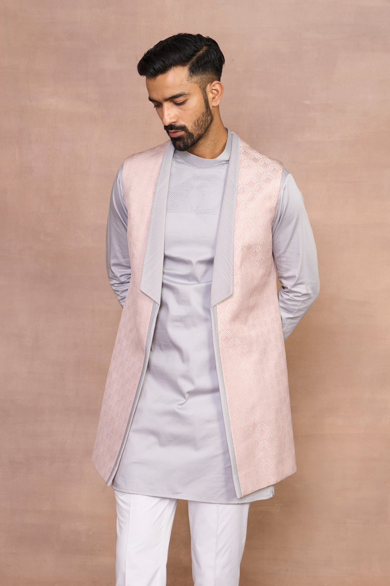 Gargee Designer's Nishan Peach SHRUG SET Gargee
