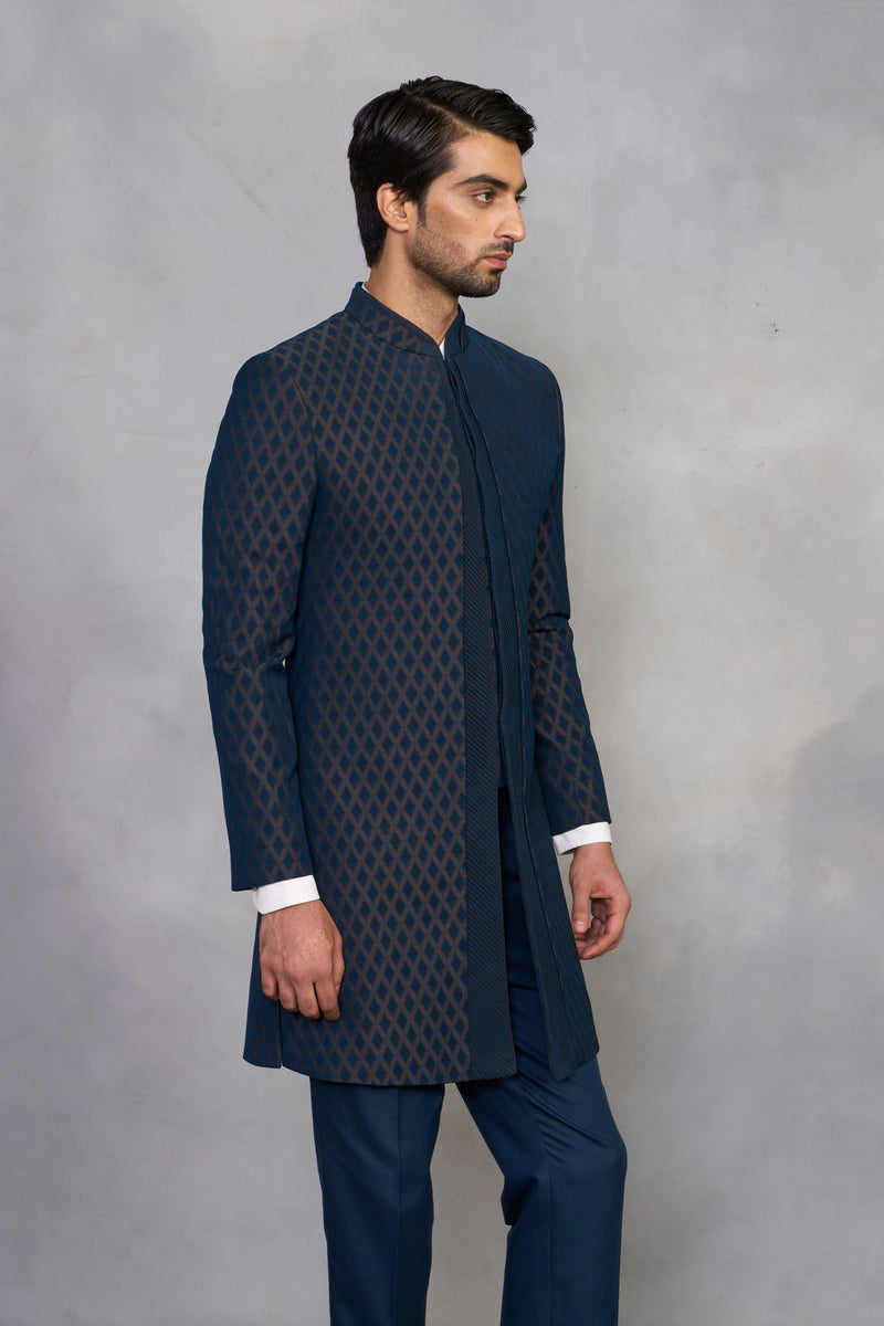 Gargee Designer's Gulbahar Teal Indowestern Set Gargee