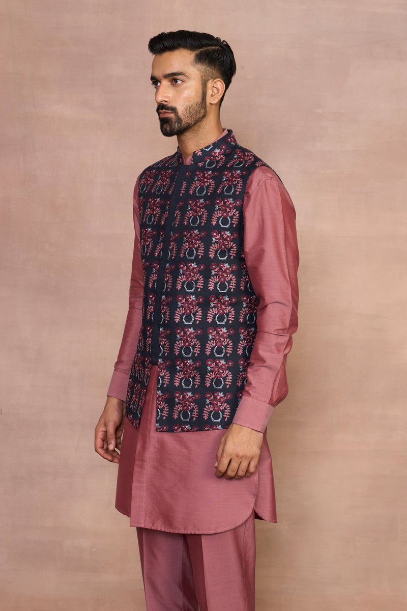 Gargee Designer's Chhand Pink Bundi Set Gargee