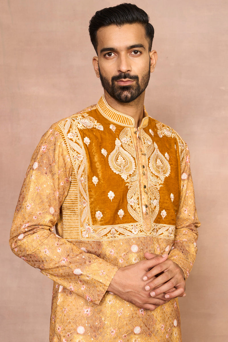 Gargee Designer's Parwaaz Mustard Kurta Set Gargee