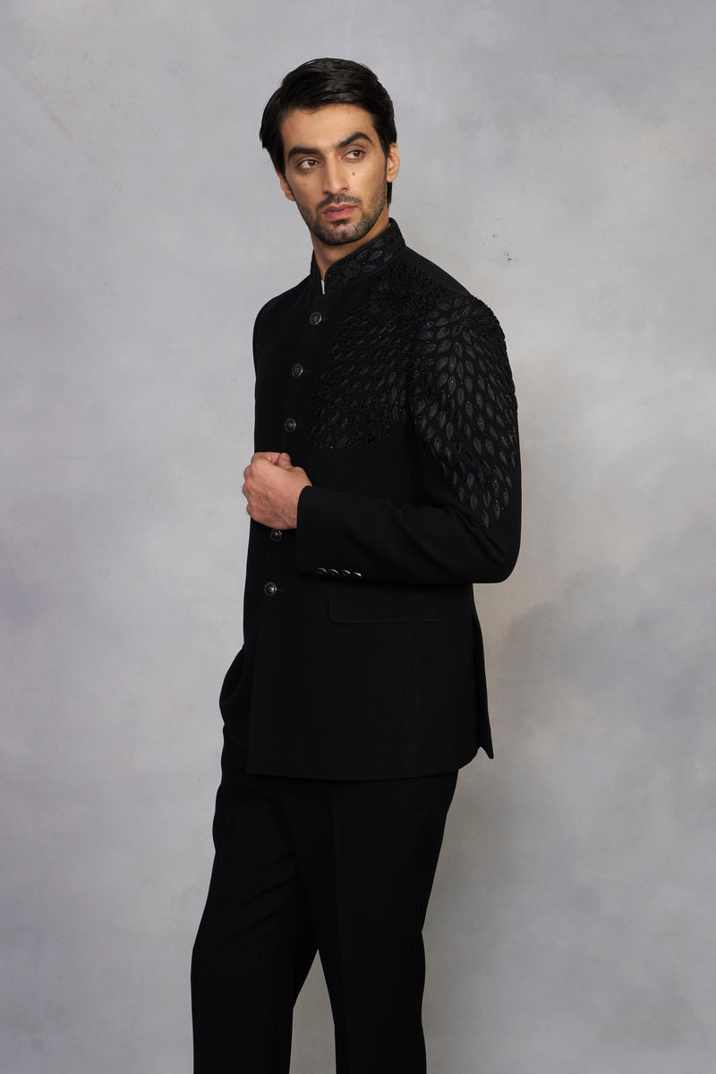 Gargee Designer's Zubair Black Jodhpuri Set Gargee