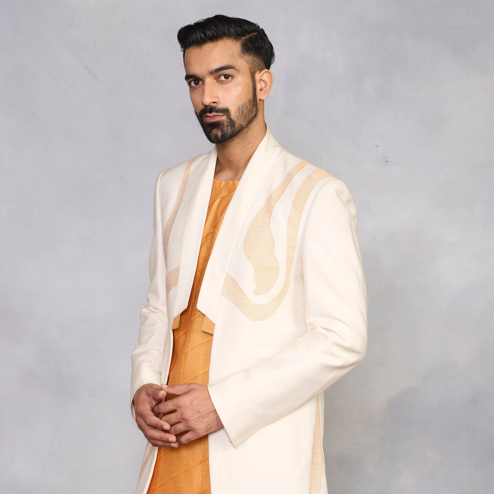Gargee Designer's Nazara Turmeric Indowestern Set Gargee