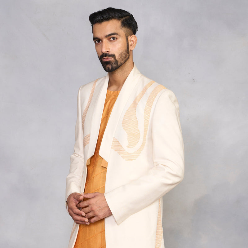 Gargee Designer's Nazara Turmeric Indowestern Set Gargee
