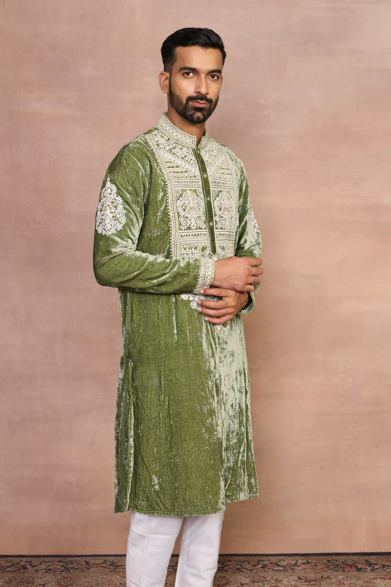 Gargee Designer's Shaan Green Dori Kurta Set Gargee