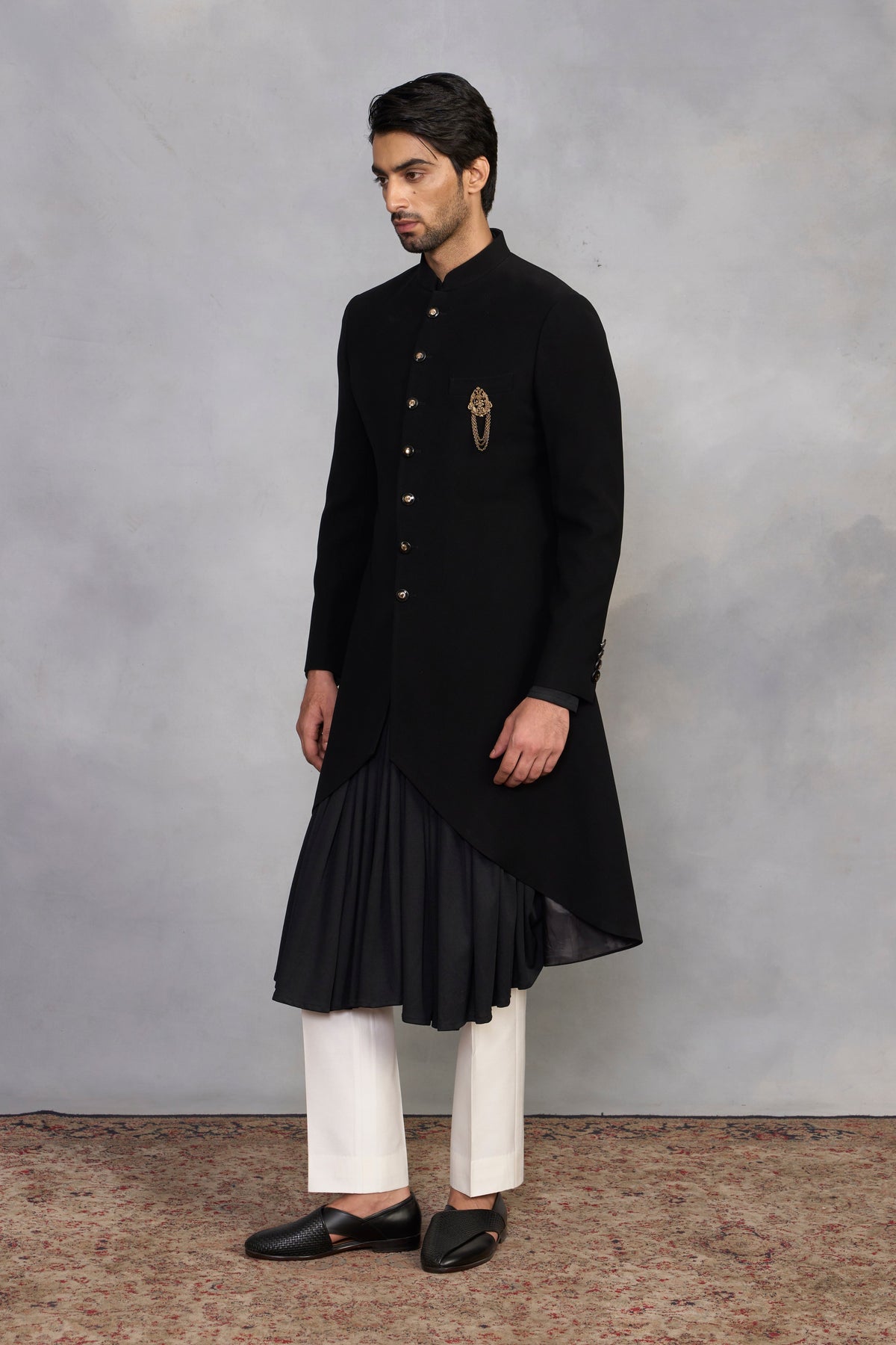 Gargee Designer's Taarif Black Indowestern Set Gargee