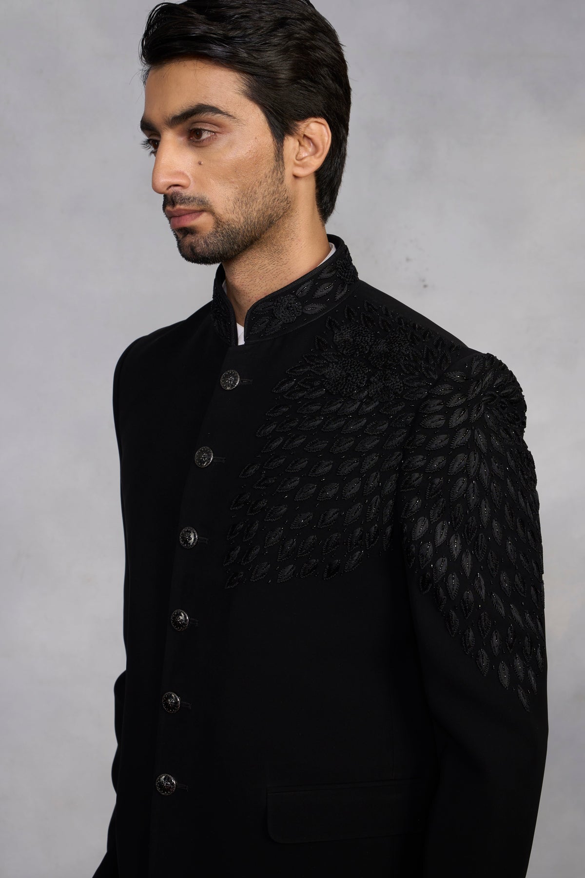 Gargee Designer's Zubair Black Jodhpuri Set Gargee