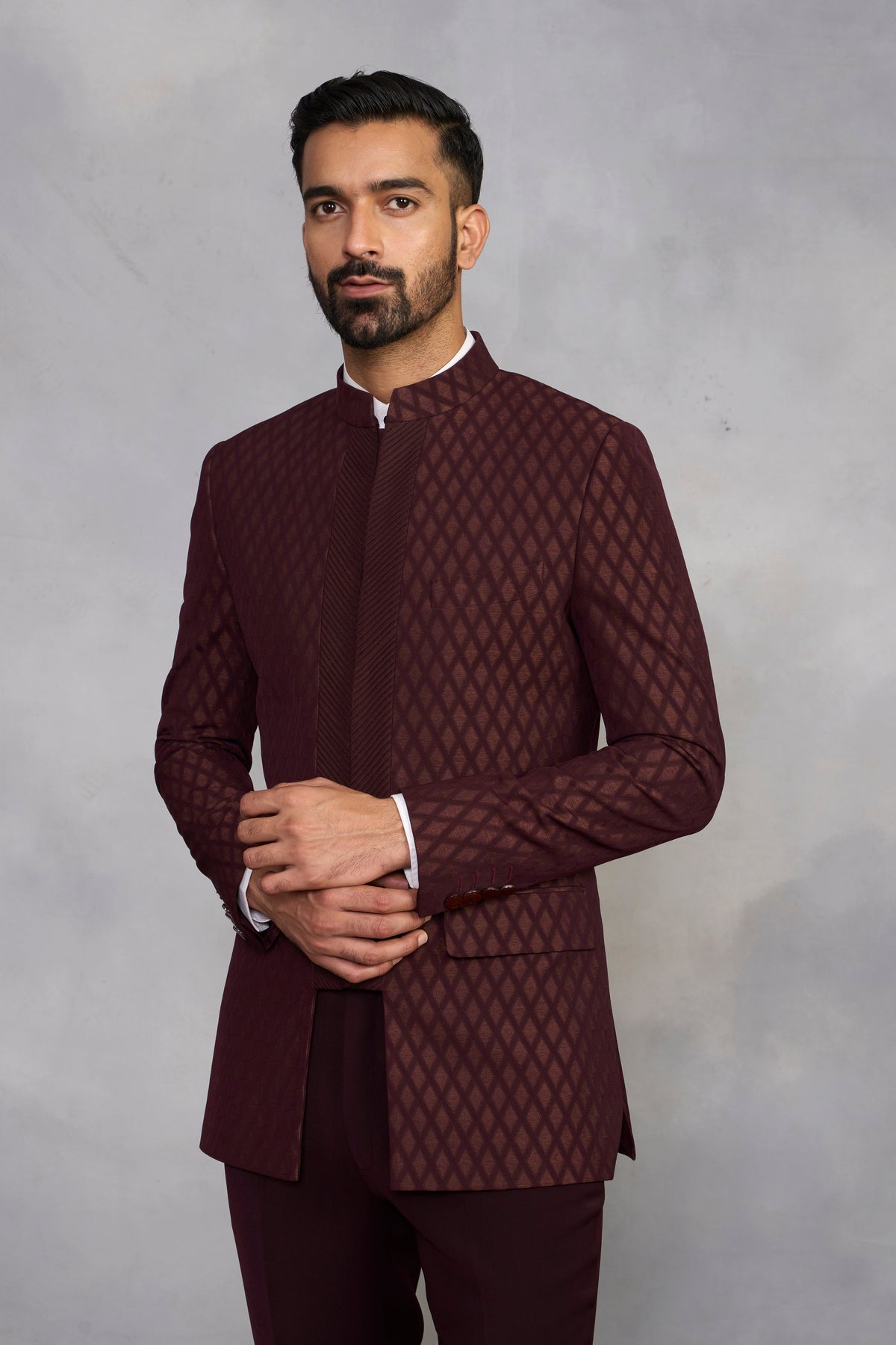 Gargee Designer's Wine Rasiya Jodhpuri Set Gargee