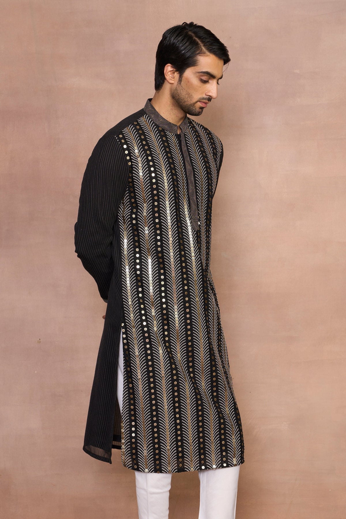 Gargee Designer's Gulistan Black Gold Kurta Set Gargee