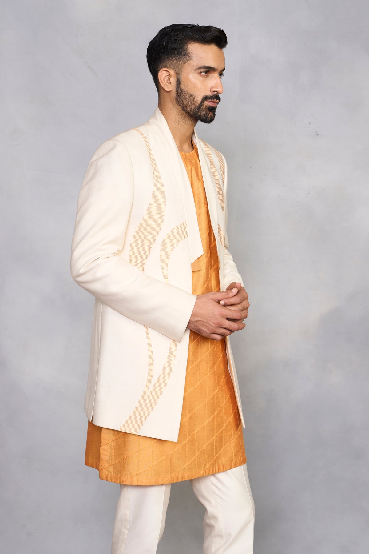 Gargee Designer's Nazara Turmeric Indowestern Set Gargee