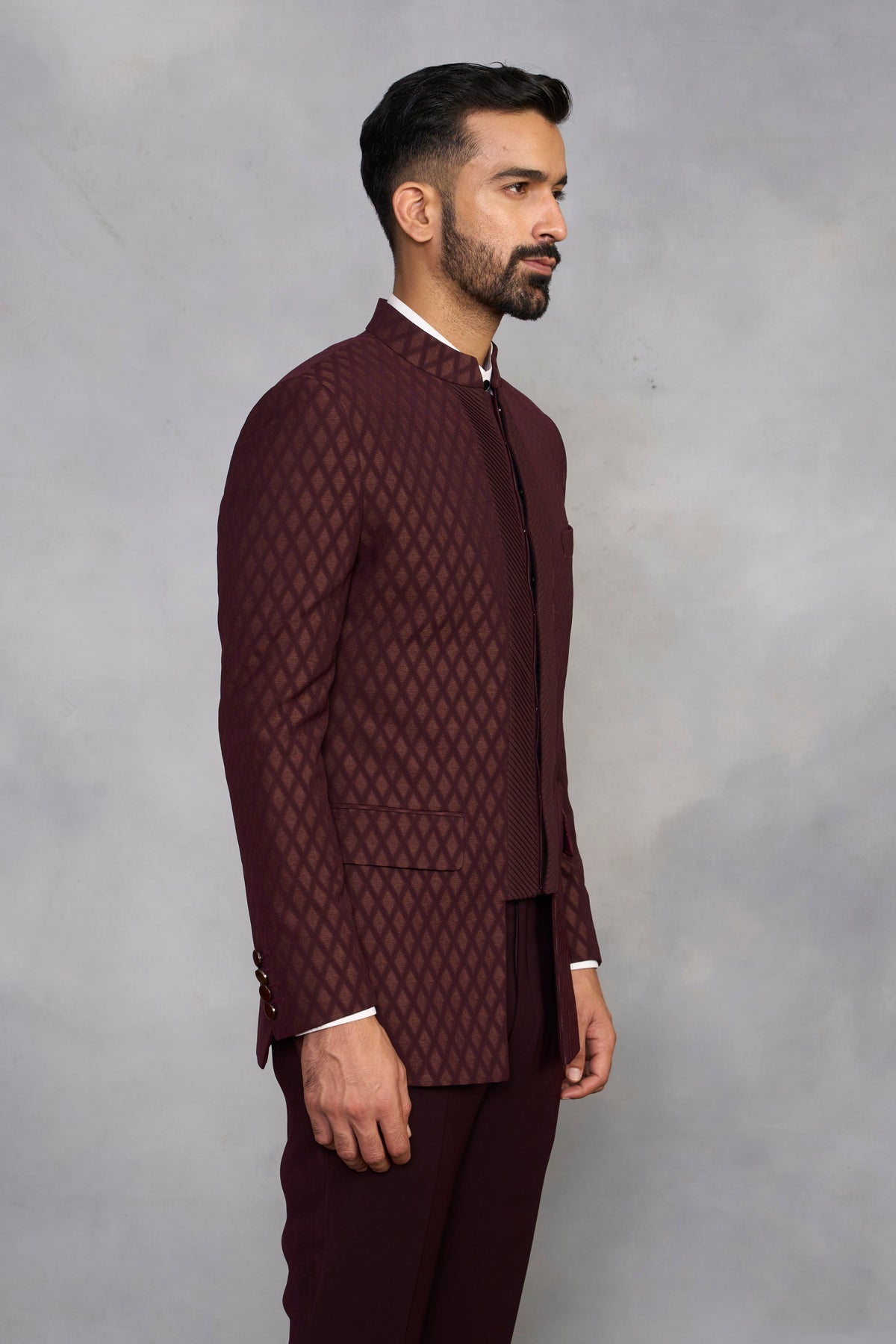 Gargee Designer's Wine Rasiya Jodhpuri Set Gargee