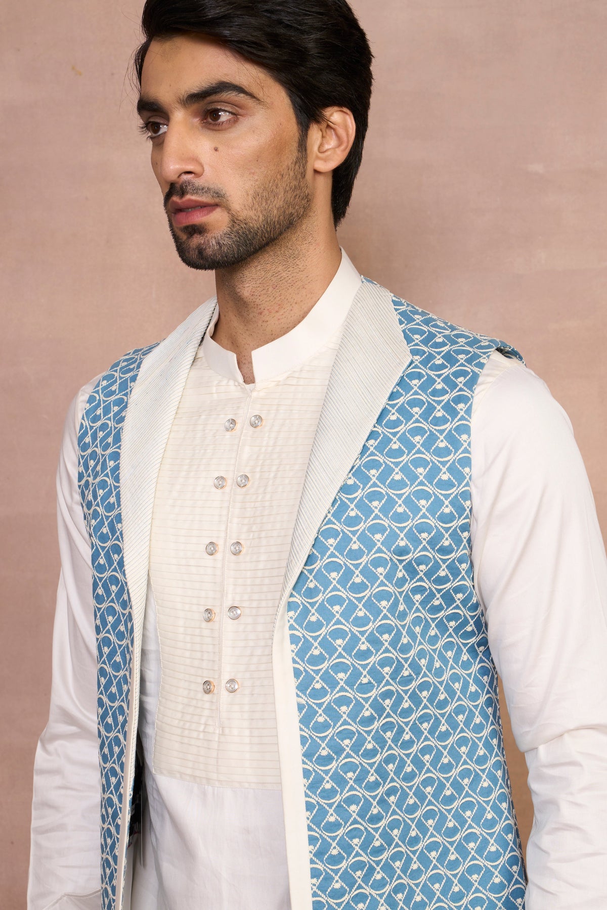 Gargee Designer's Mulaqat Aqua Shrug Set Gargee