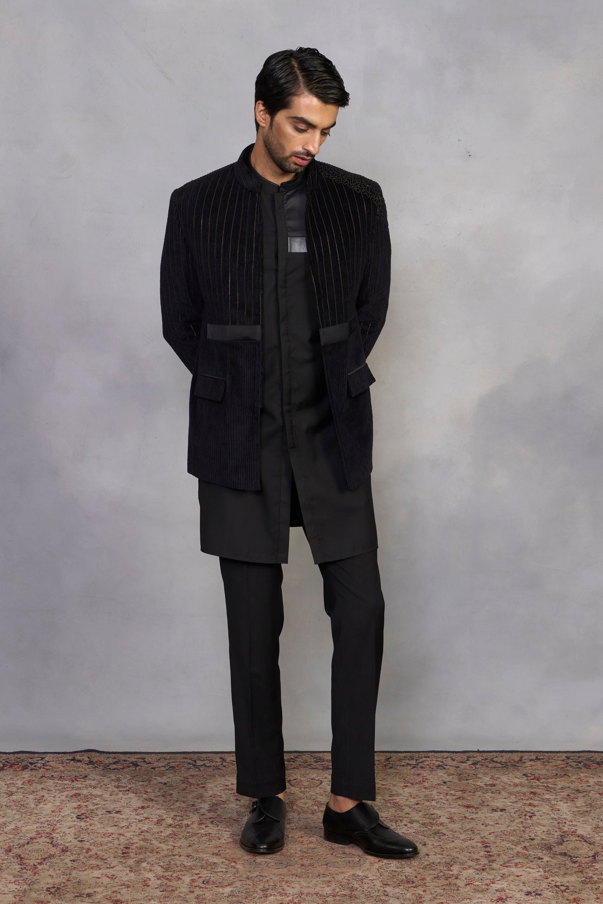 Gargee Designer's Suroor Black Jodhpuri Set Gargee