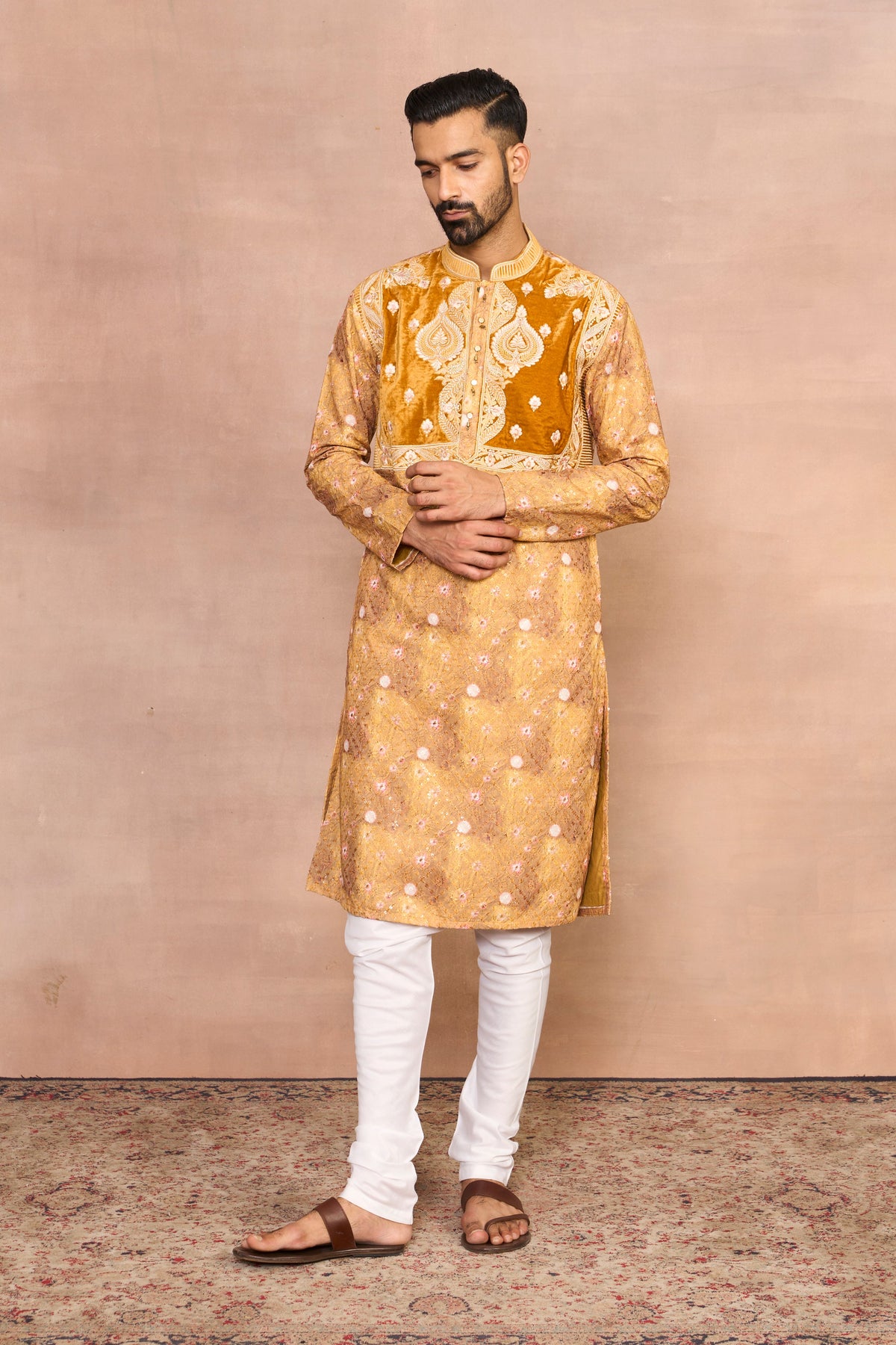 Gargee Designer's Parwaaz Mustard Kurta Set Gargee