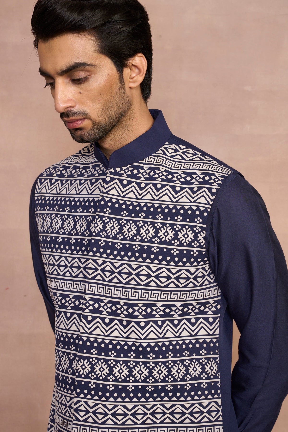 Gargee Designer's Raunaq Navy Bundi Set Gargee