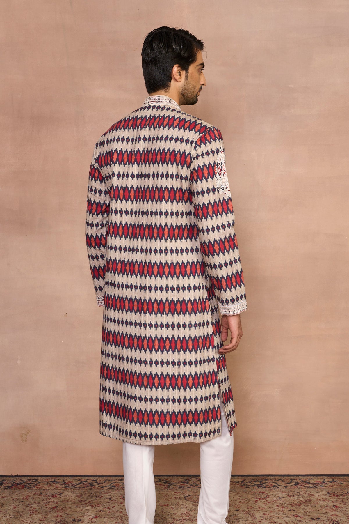 Gargee Designer's Gulbadan Multicolor Ikat Kurta Set Gargee