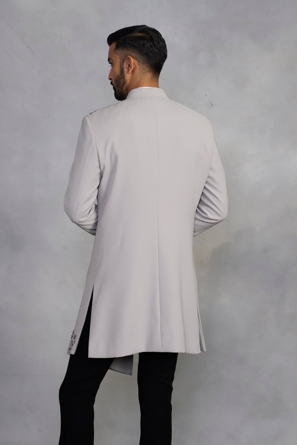 Gargee Designer's Rasleela Grey Indowestern Set Gargee