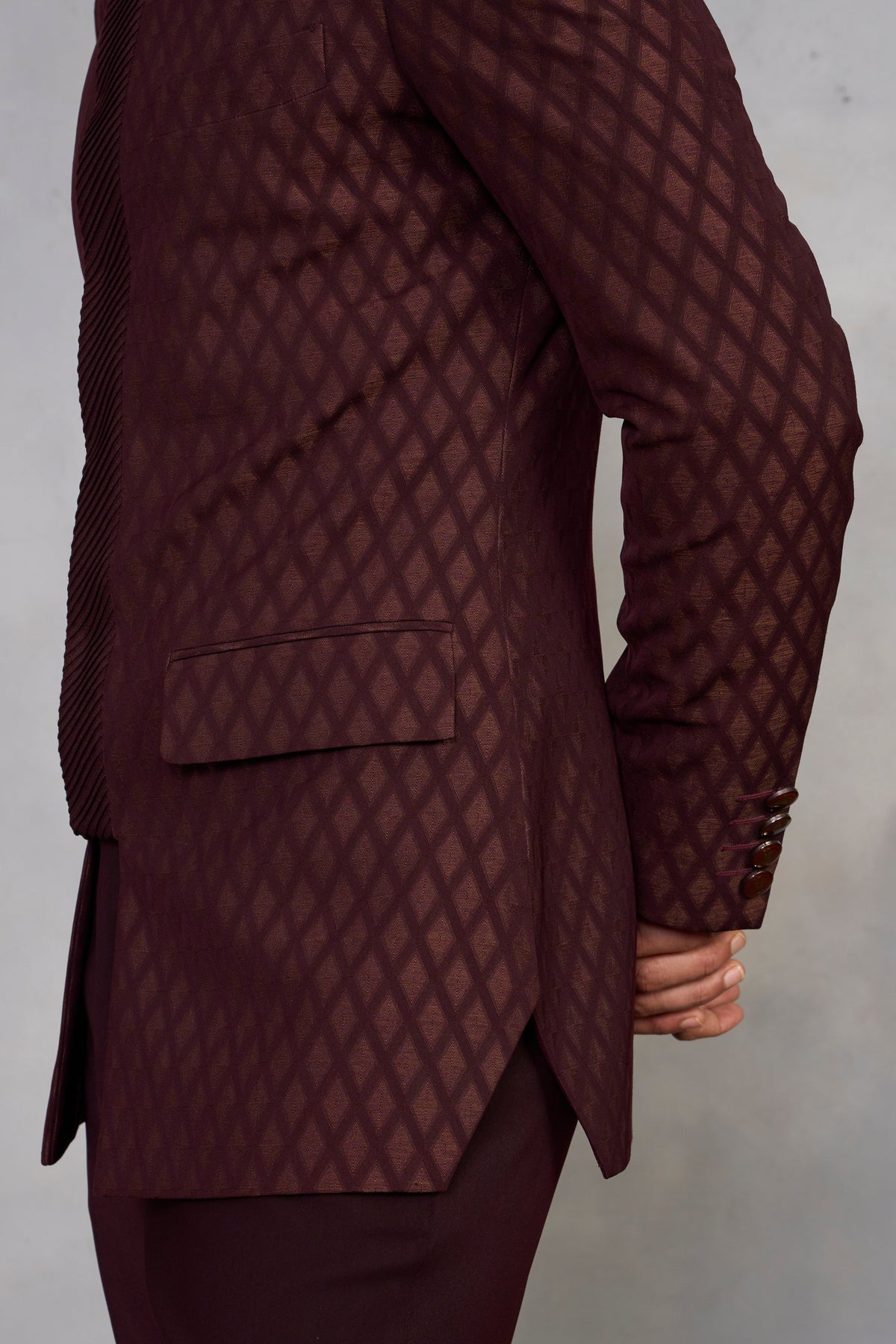 Gargee Designer's Wine Rasiya Jodhpuri Set Gargee