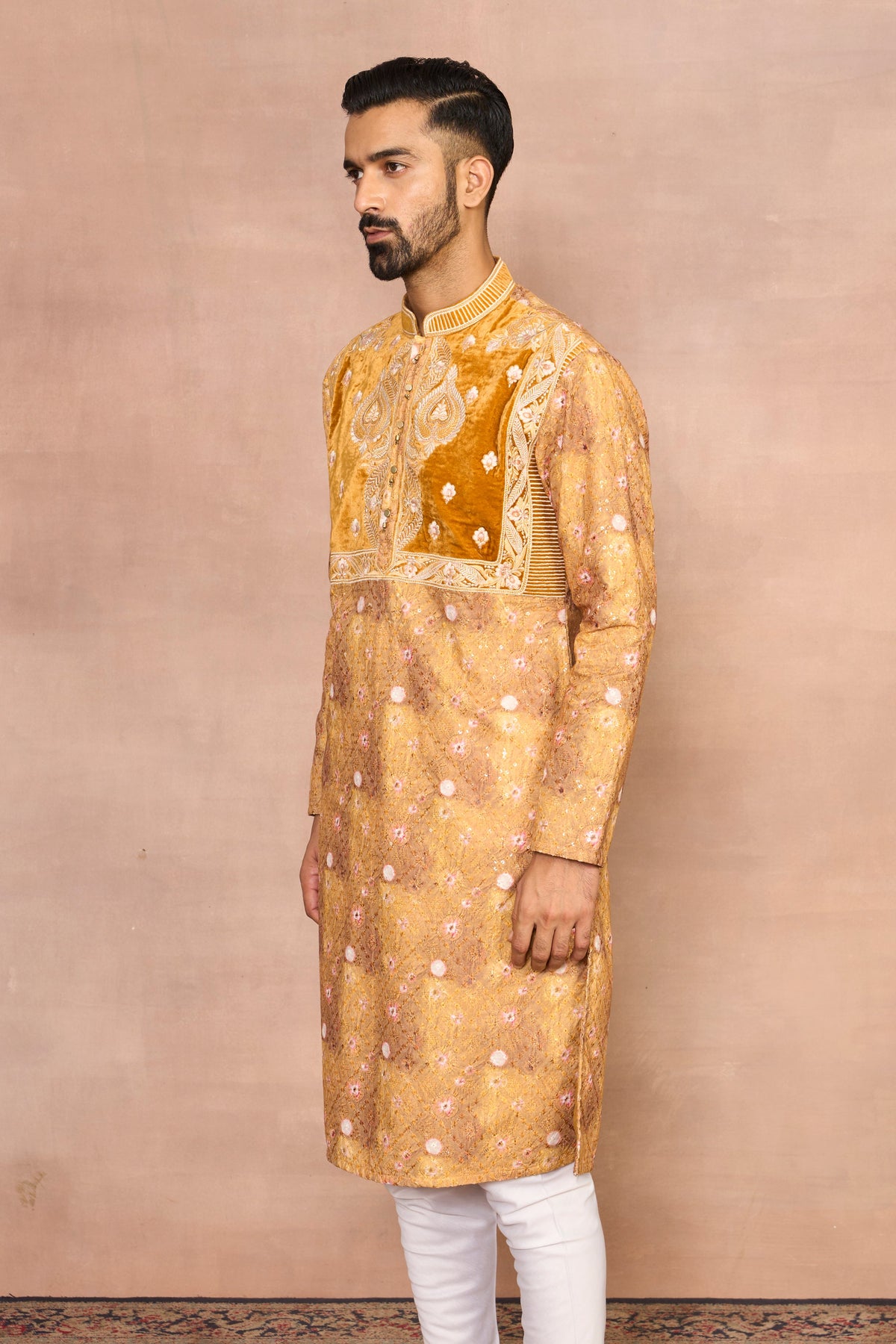 Gargee Designer's Parwaaz Mustard Kurta Set Gargee